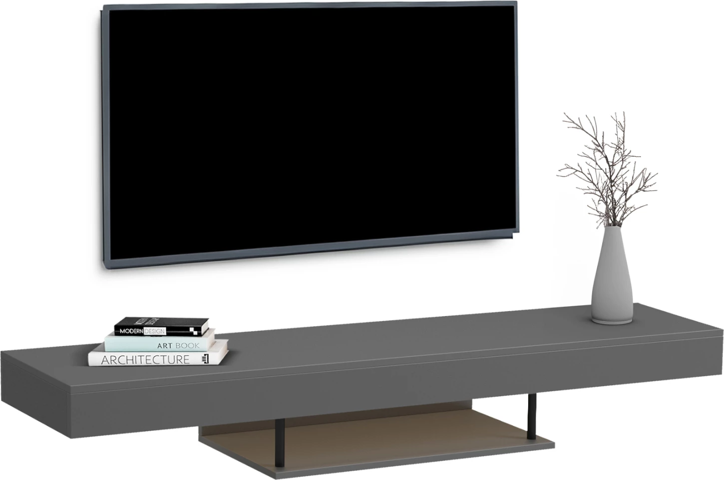 Mbajtës muri për TV me LED, ngjyrë gri, SAVOR FH18381.05, 150x29.5x22cm