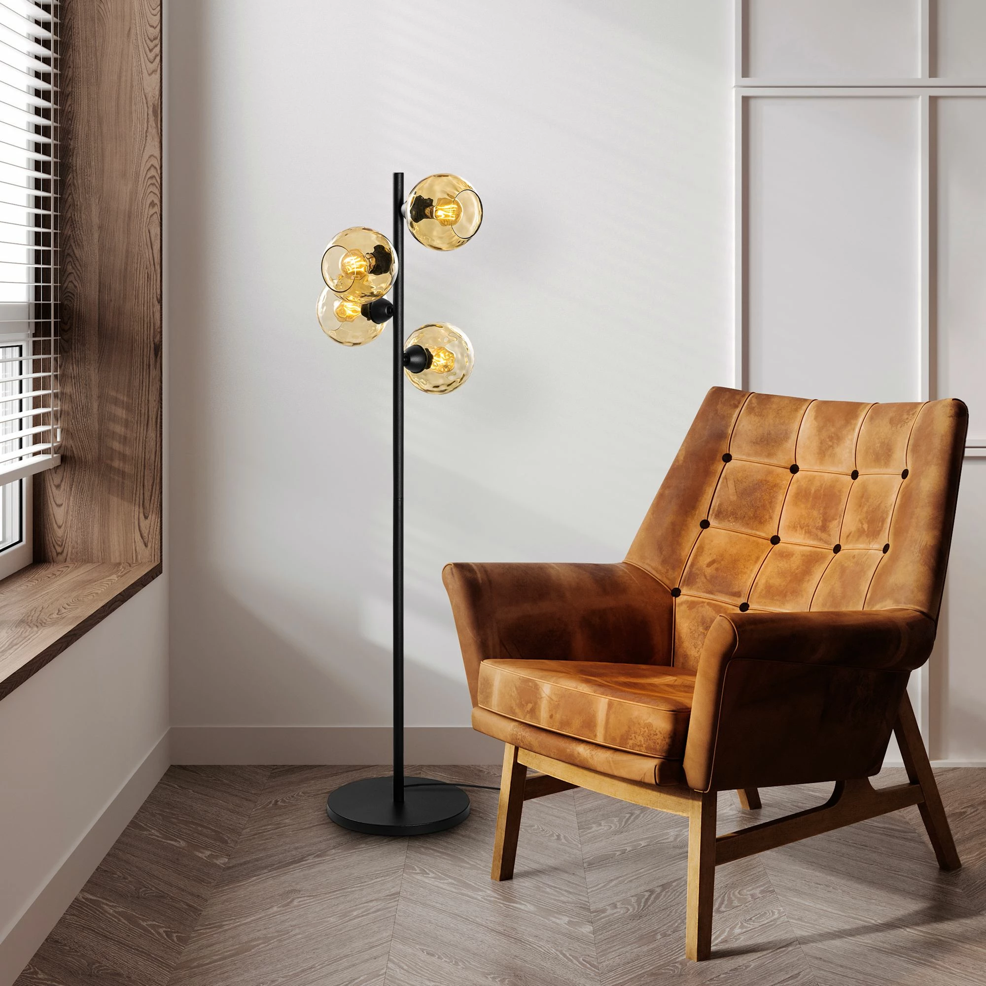 Llambë dyshemeje Opviq, Benek - 15 - 14534, e verdhë dhe e zezë