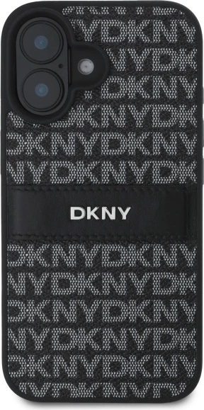 Mbështjellës DKNY Texture Pattern Tonal Stripe për iPhone 16, i zi