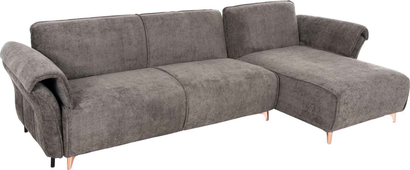 Divan qoshe i kthyeshëm MAILO, FH6071.02, pëlhurë gri e errët, këmbë metalike, 300x150x80H cm