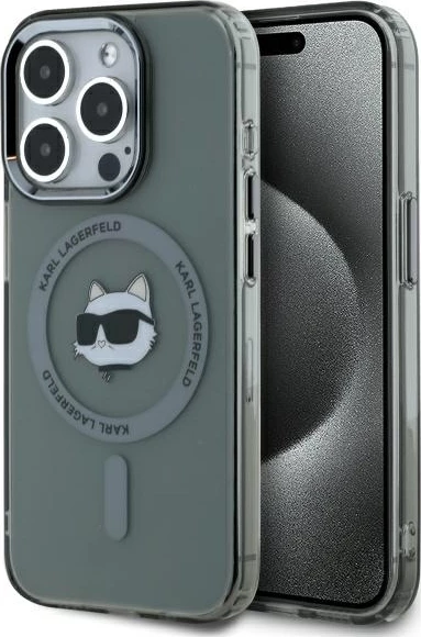 Mbështjellës Karl Lagerfeld KLHMP15LHLSCHK për iPhone 15 Pro 6.1", MagSafe, i zi