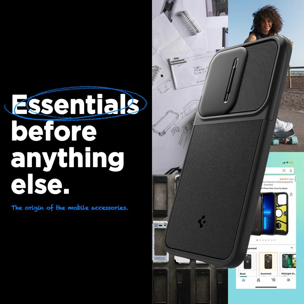 Mbështjellës Spigen Optik Armor për Samsung Galaxy A55 5G, i zi