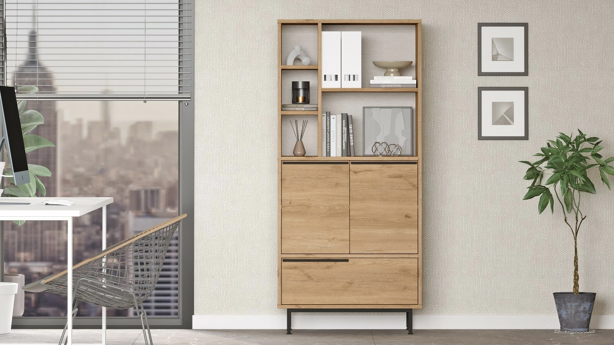 Dollap multifunksional Hanah Home, On9B-S, ngjyrë arre