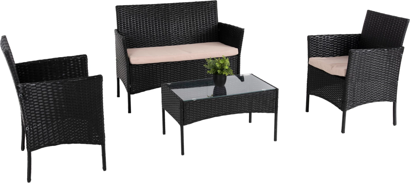 Set ulëse për kopsht STASIA FH6089.01, 4 pjesë, e zezë/bezhë