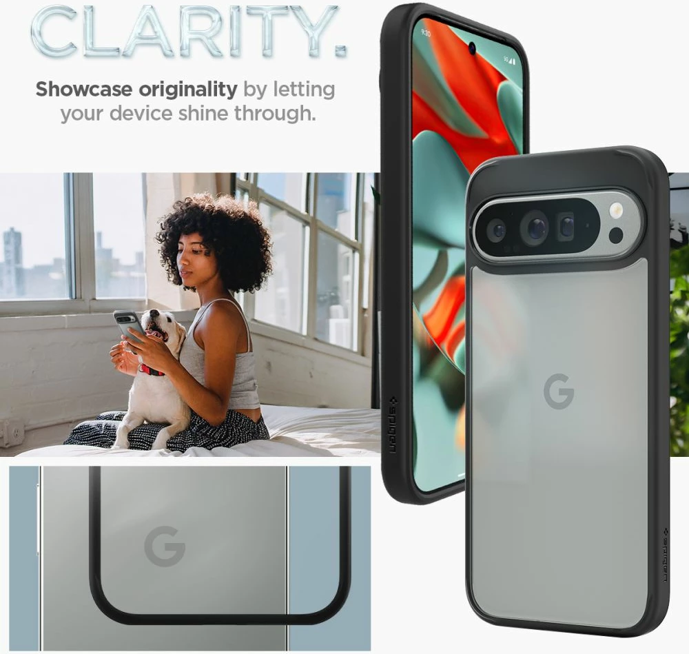 Mbështjellës Spigen Ultra Hybrid për Google Pixel 9 Pro XL, i zi