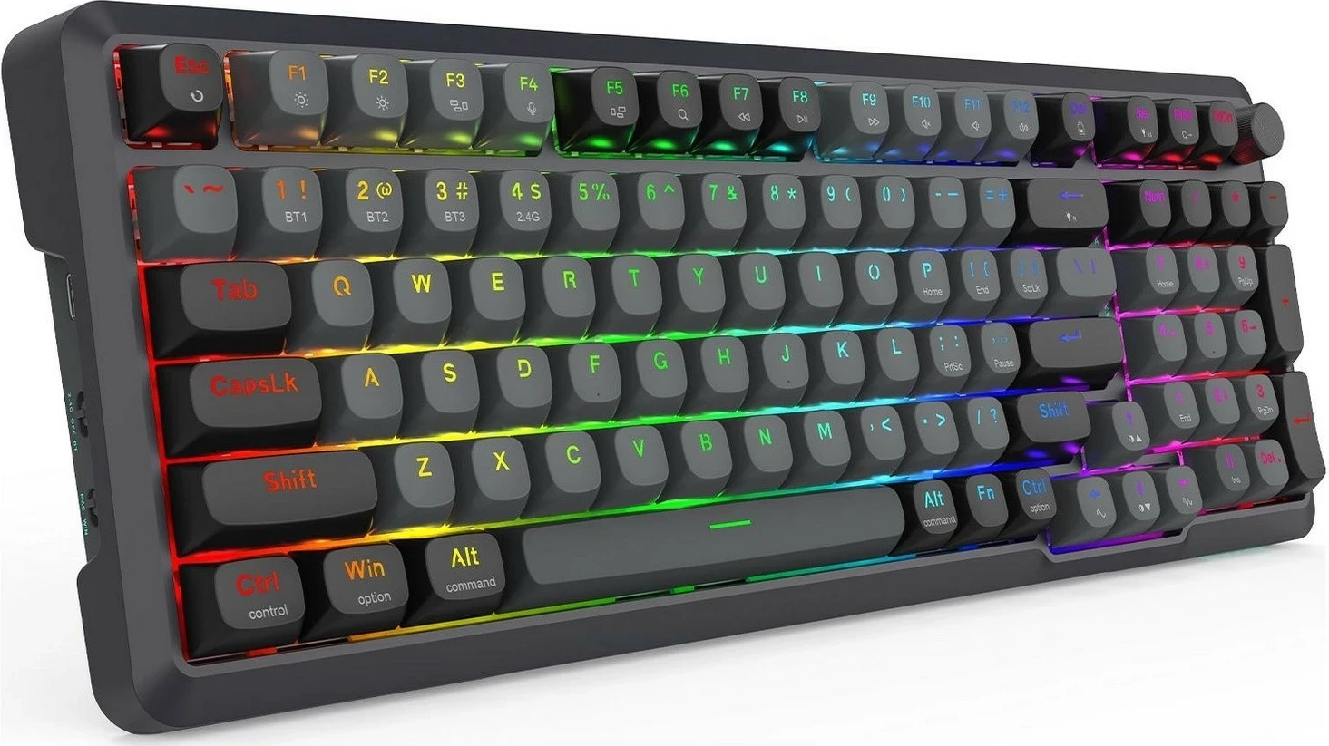 Tastierë Redragon K688GB-RGB-PRO Bragi, RGB, mekanike, gri