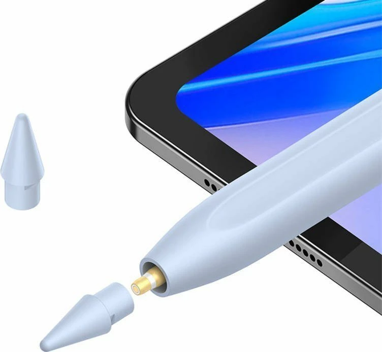 Stylus Baseus Smooth Writing 2, karikim magnetik, 125 mAh, për iPad, blu, set 2 copë