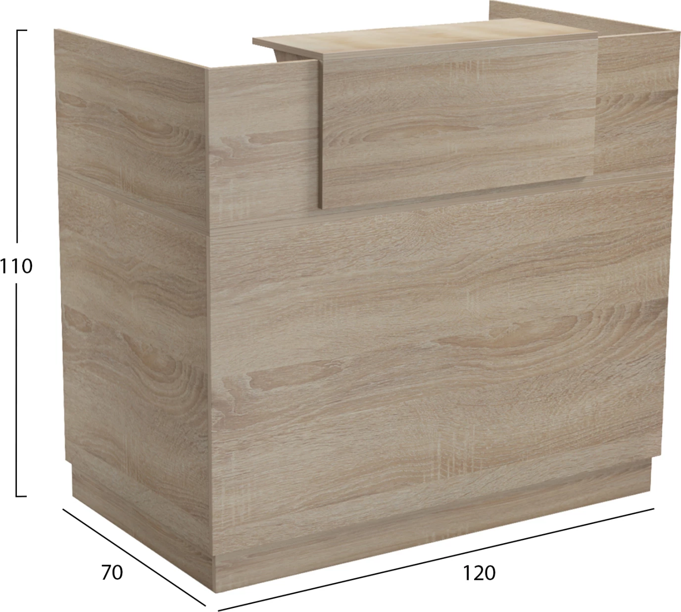 Banak recepsioni profesional BARRY, ngjyrë sonama, FH2152.01, 120x70x110cm