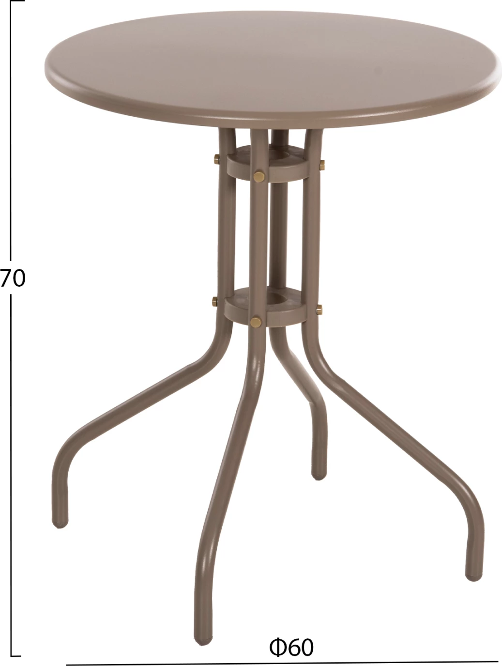 Tavolinë e rrumbullakët për jashtë, ngjyrë shampanjë, LINO FH5973.04, Φ60x70H cm