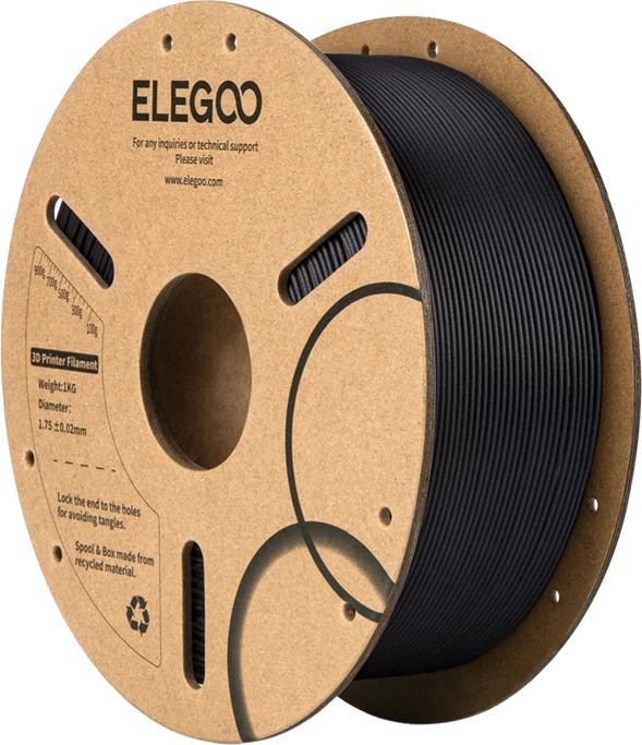 Filament 3D Elegoo PLA-CF, 1 kg, 1.75 mm, e zezë