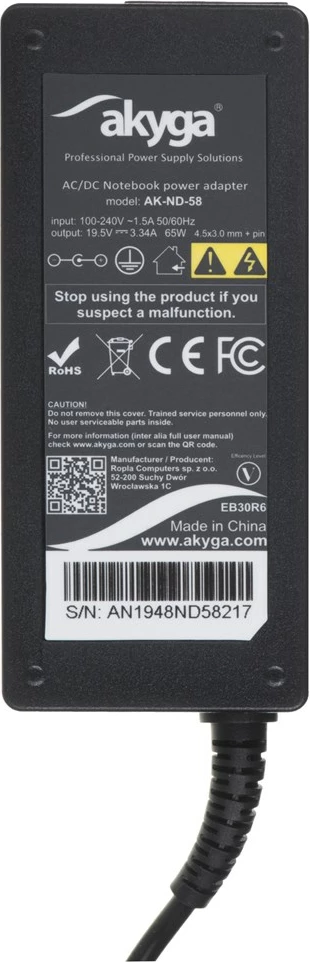 Mbushës për pajisje mobile Akyga AK-ND-58, Brenda, i Zi