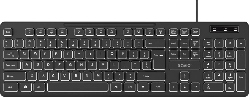Tastierë SAVIO KB-04, QWERTY UK International, me kabllo, e zezë