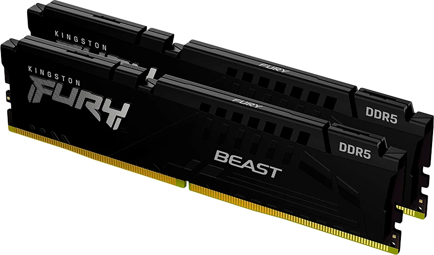 RAM memorje Kingston FURY Beast DDR5 32GB (2x16GB) 5600MT/s CL40 DIMM XMP 3.0, e zezë, set 2 copë