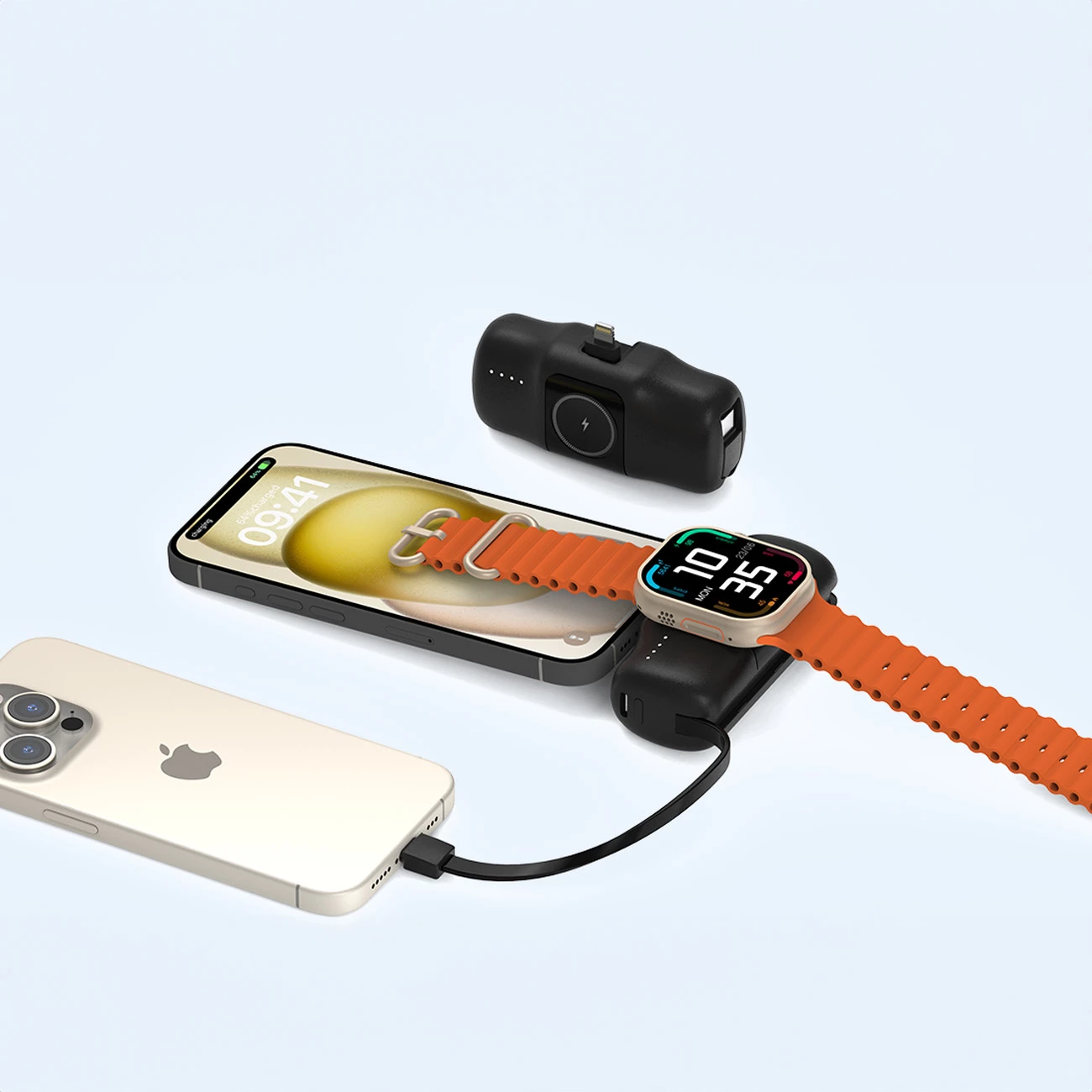 Powerbank Wozinsky WF16-YLS, 5000mAh, 15W, me kabllo USB-C të integruar dhe karikues për Apple Watch, e zezë