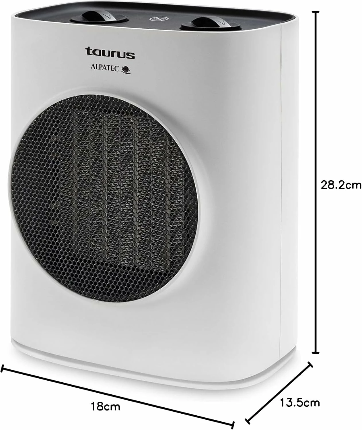 Ngrohës qeramik Taurus FH1500 1500W, PTC, oscilues, i bardhë/zi
