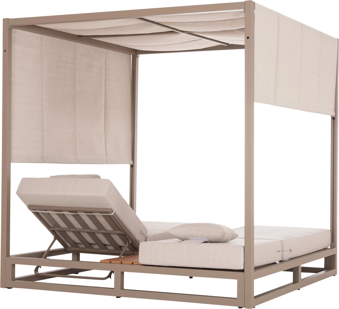 Shezlong dopio me hije, alumin, ngjyrë kapuçino, GALLANT FH6097.04, 2x2x2m