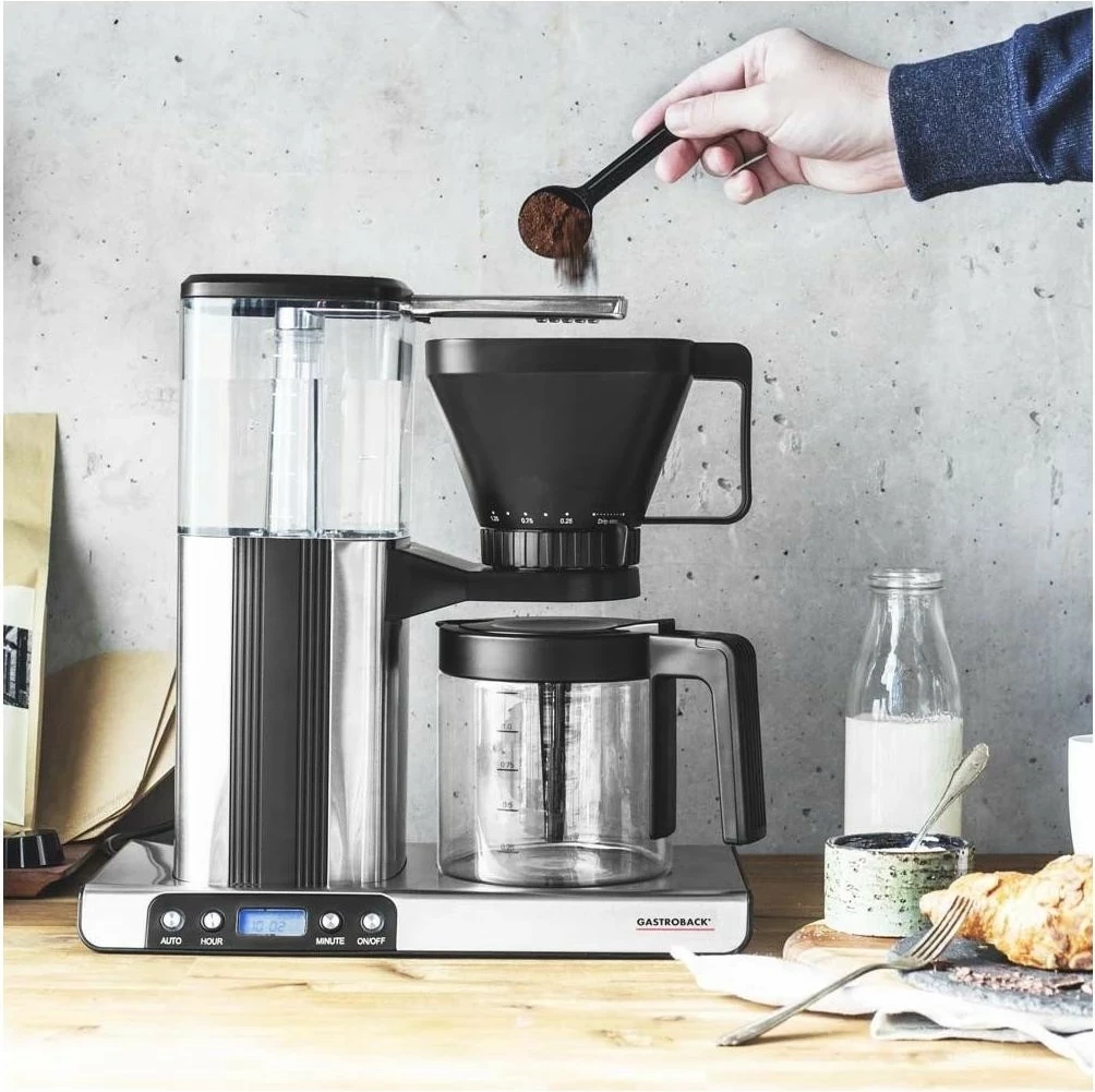 Aparat kafeje Gastroback 42706, 1.25L, 1550W, ngjyrë argjendi