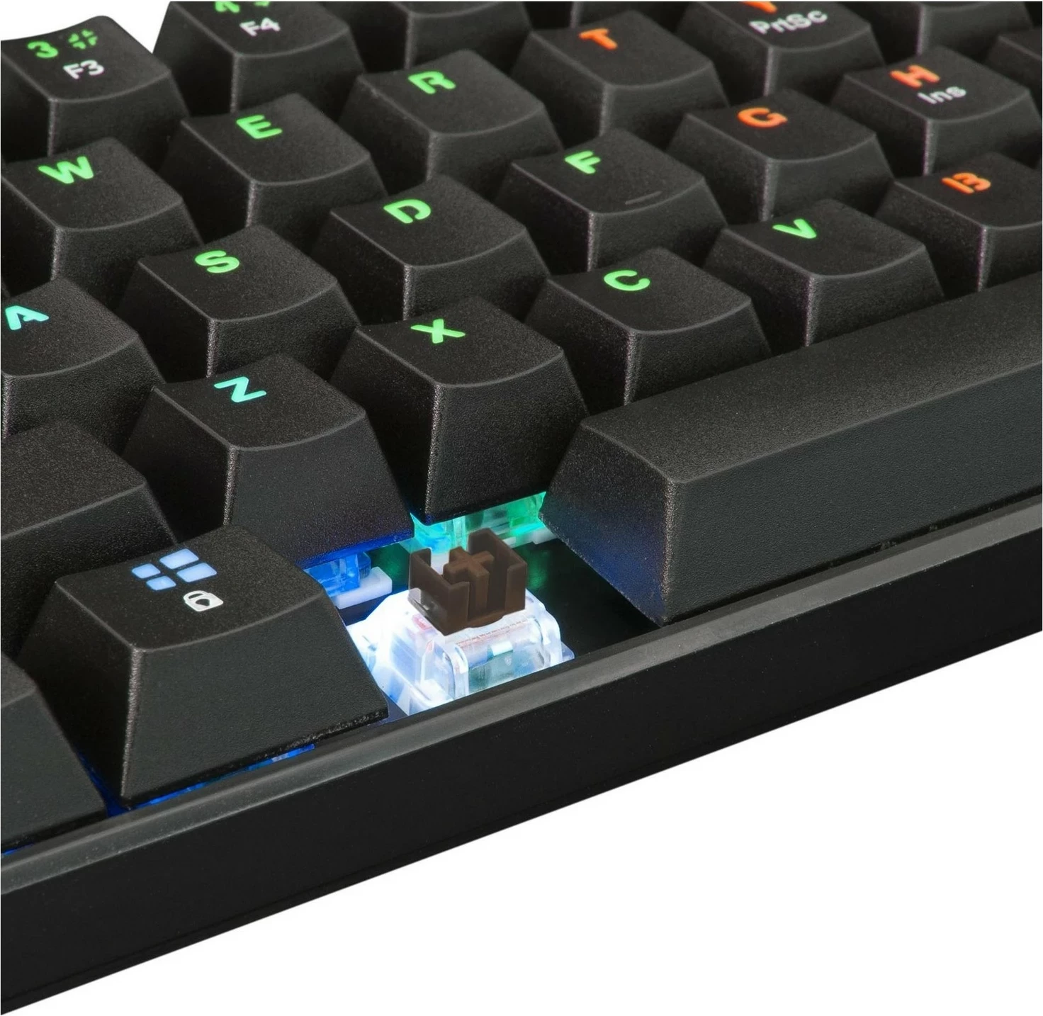 Tastierë mekanike White Shark Black Shark Shinobi, 60%, Outemu Brown, RGB, e zezë