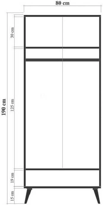 Dollap Hanah Home, City Gardrop Cat, shumëngjyrësh, me rafte, 80x190x45cm