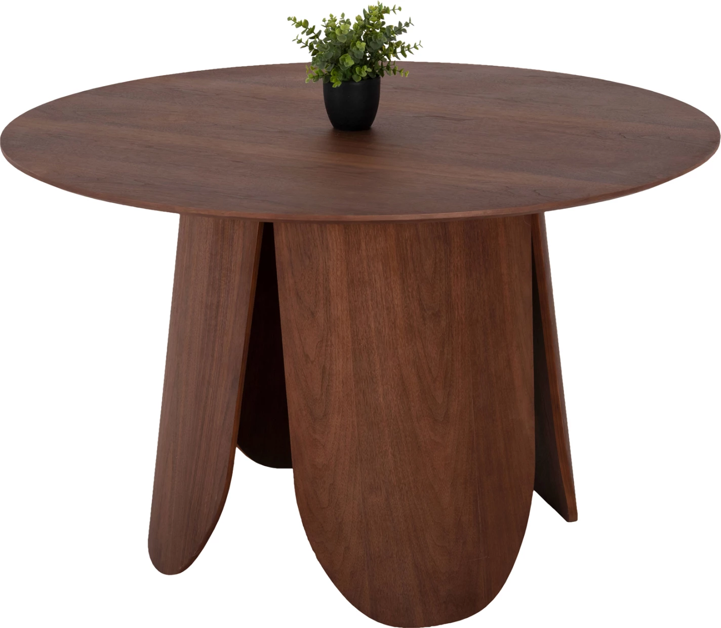 Tavolinë e rrumbullakët për ngrënie, DENTY, MDF me furnir lisi, ngjyrë arre, Φ120x75H cm