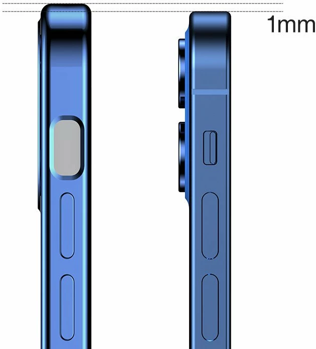 Mbështjellës Joyroom New Beauty Series për iPhone 12 mini, JR-BP741, i hollë, kornizë metalike, i zi