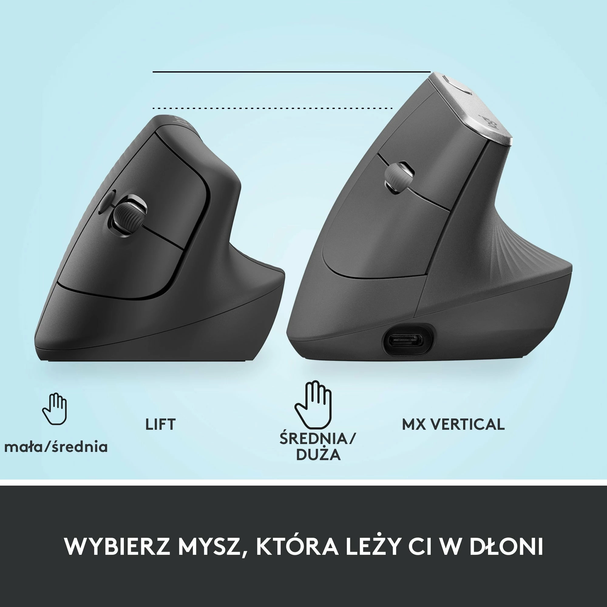 Maus Logitech Lift 910-006473, wireless vertikal ergonomik, 4000 DPI, Bluetooth/USB, Graphite