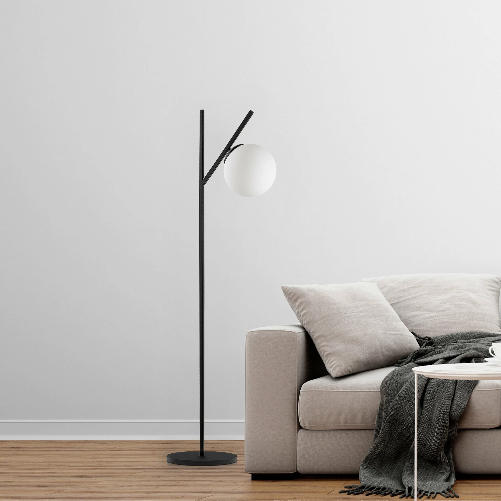 Llambë dyshemeje Opviq, Fork - 13026, ngjyrë e zezë/krem