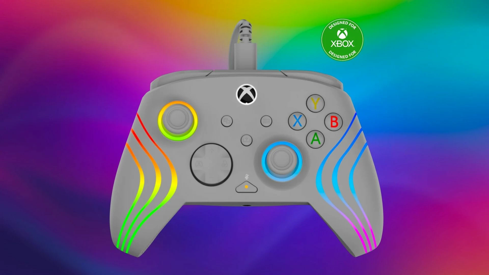 Kontroller me kabllo Turtle Beach Afterglow Wave për Xbox/PC, RGB, Hall-Effect triggers, Gri