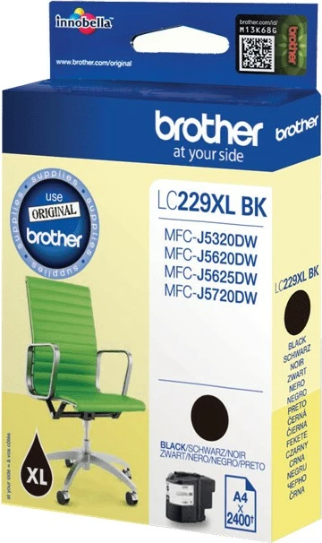 Kasetë bojë Brother LC229XLBK, 2400 faqe, e zezë