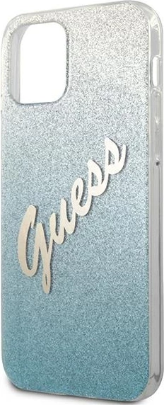 Mbështjellës Guess GUHCP12LPCUGLSBL për iPhone 12 Pro Max 6.7", Glitter Gradient, Blu