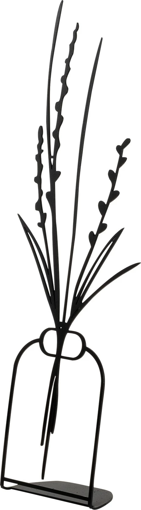 Objekt dekorativ metalik, lule, ngjyrë e zezë, Aberto Design, 19x44cm