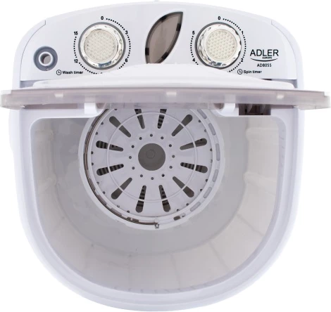 Lavatrice portative 2-në-1, Adler, AD 8055, 3kg larje 1kg shtrydhje, program 15 min, e bardhë