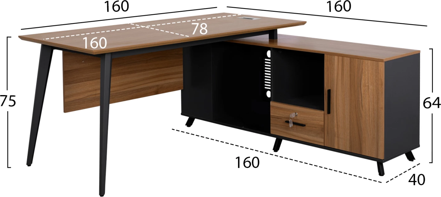 Kënd profesional për zyre Supreme i kthyeshëm 160x160x75 FH2360