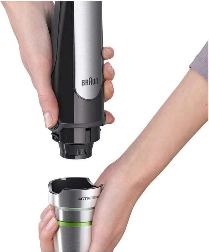 Blender dore Braun MultiQuick 7 MQ7075X 1000W, set me aksesorë, zi/argjend