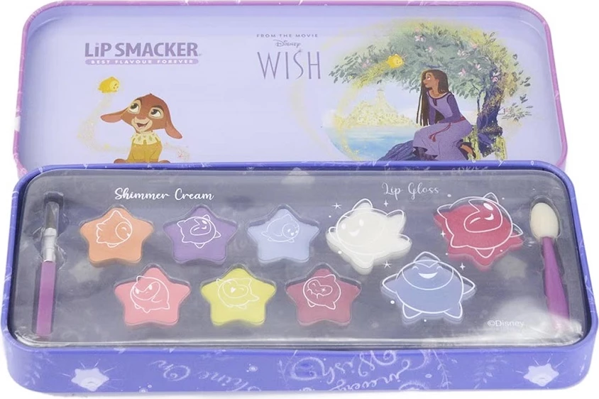 Set për grim për vajza Lip Smacker Disney Wish Makeup Case Lip & Face Tin, 12 pjesë