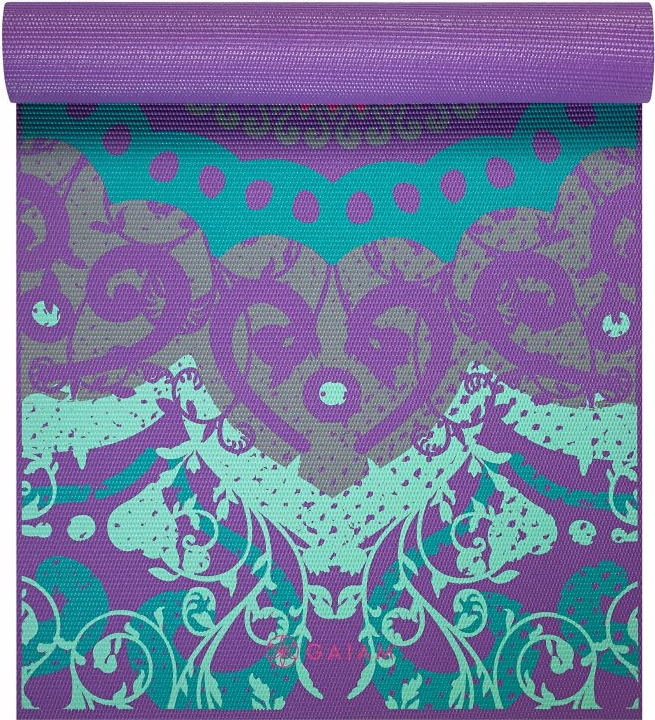 Tapet për yoga GAIAM, për femra dhe meshkuj, vjollcë dhe blu
