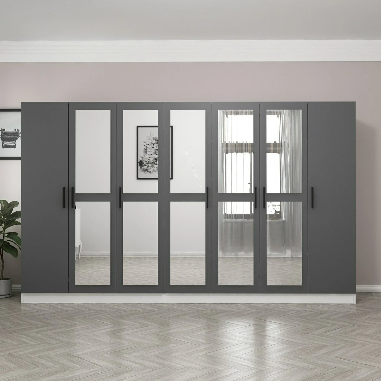 Dollap për dhomë gjumi, ngjyrë antracit, Skye Decor, 4967