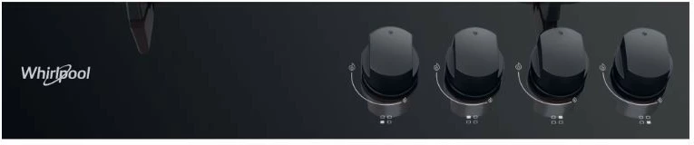 Soba me gaz Whirlpool AKT616NB, 4 djegës, xham, e zezë