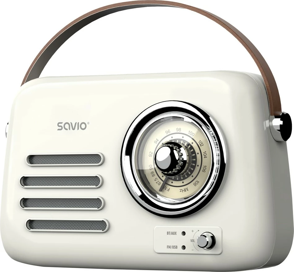 Radio portative Savio RS-02, Bluetooth 5.3, USB-C, e bardhë