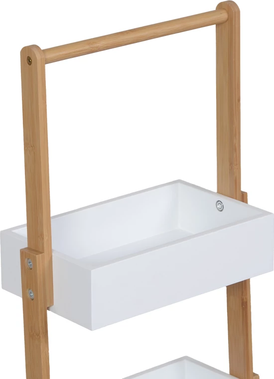 Raft dyshemeje Arvy, bambu, ngjyrë natyrale dhe e bardhë, 32x20x75.5cm