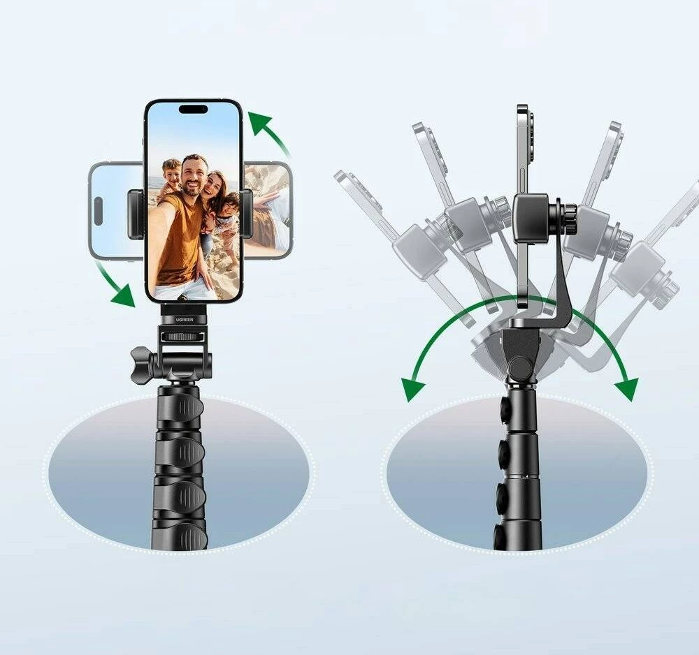 Selfie stick UGREEN LP680 me stativ dhe telekomandë, 1.8m, i zi
