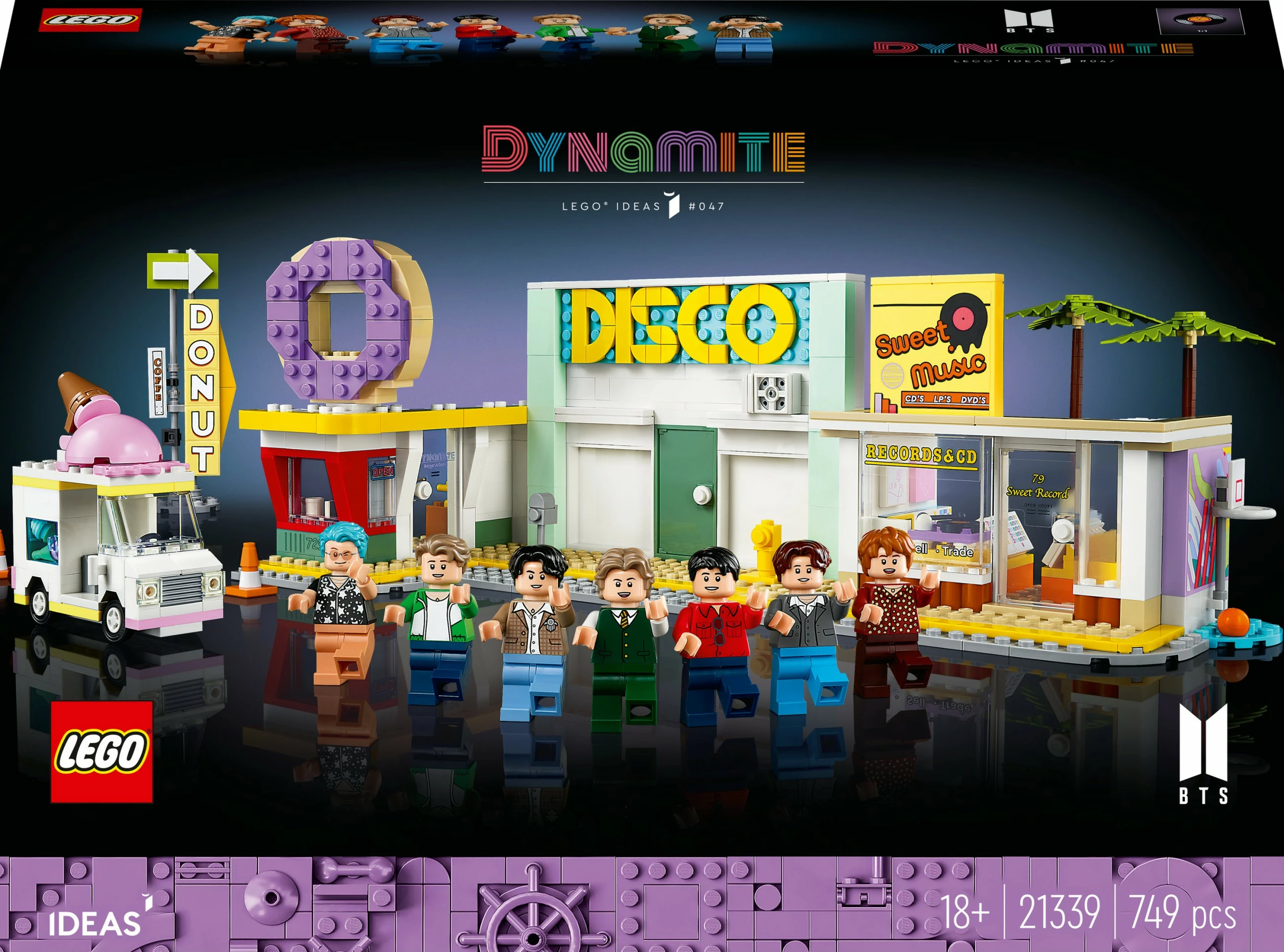 Set ndërtimi LEGO Ideas BTS Dynamite, 749 copa, Plastikë, shumëngjyrësh