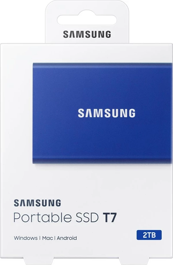 SSD i jashtëm Samsung T7, 2 TB, USB Type-C 3.2 Gen 2, Blu