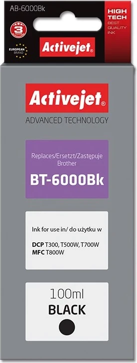 Ngjyrë zëvendësuese Activejet AB-6000Bk për printer Brother, 100ml, e zezë