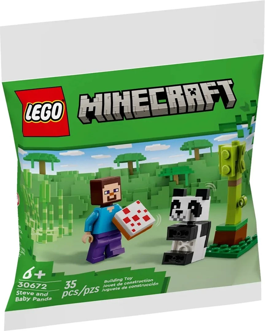 Set LEGO Minecraft 30672 Steve dhe panda e vogël, 35 pjesë