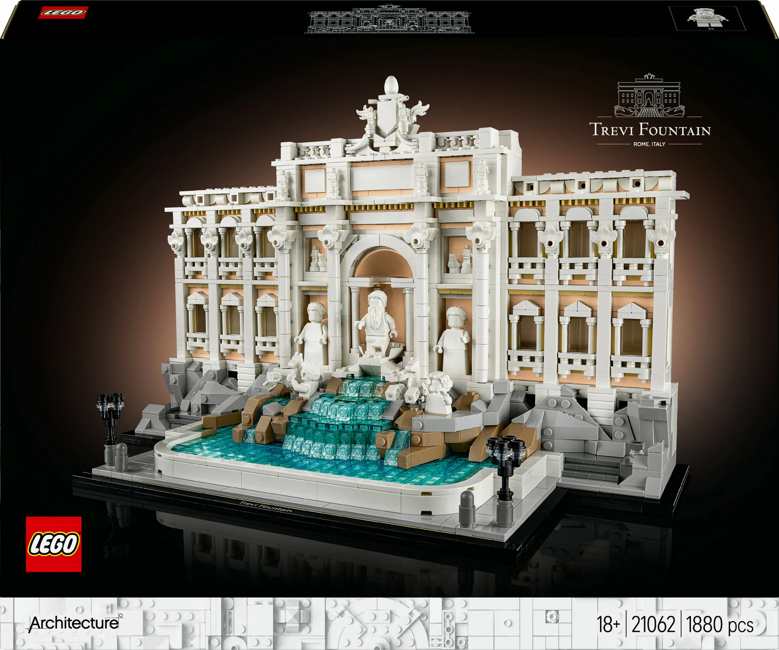 Set ndërtimi LEGO Trevi Fountain, 1880 copë, plastikë, shumëngjyrësh