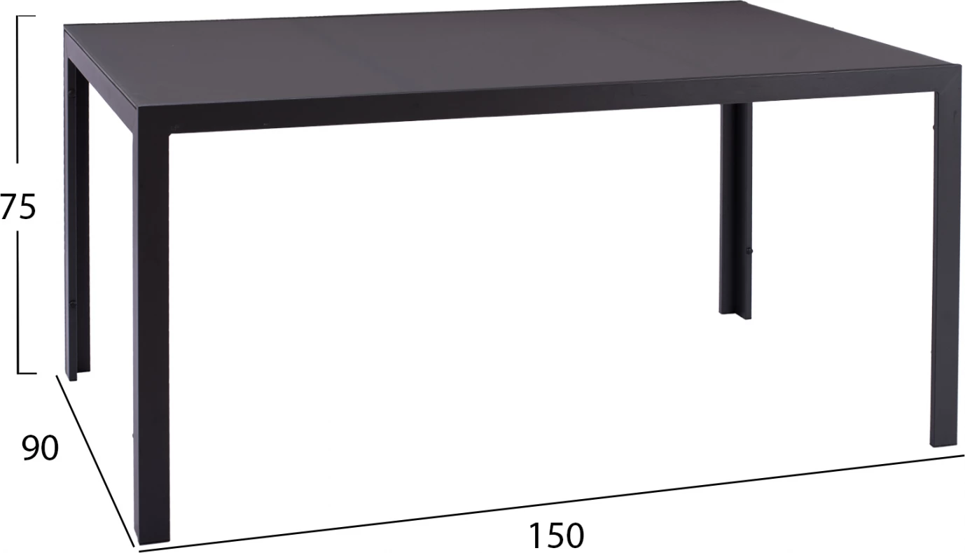 Set për darkë 7 pjesë, tavolinë gri 150x90 dhe karrige me litar FH11525.01