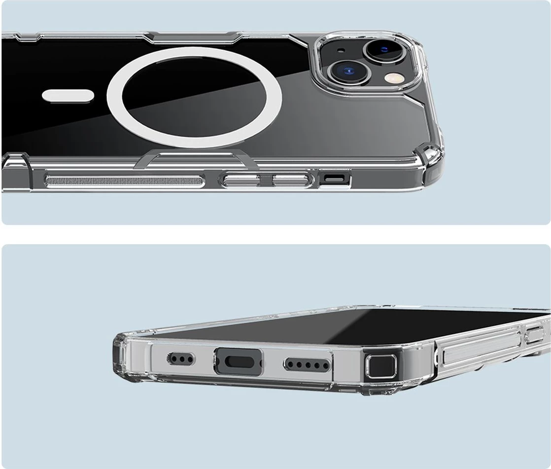 Mbështjellës Nillkin Nature Pro për iPhone 15 Plus, me MagSafe, transparent/blu