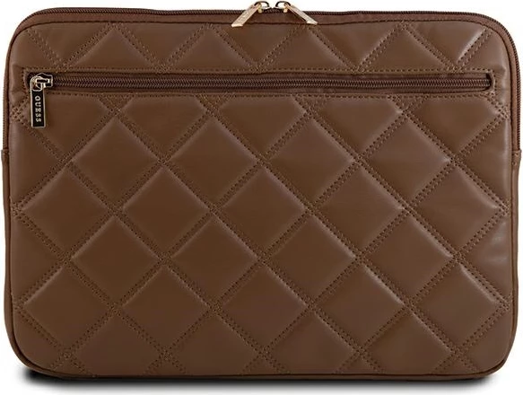 Mbështjellës laptopi Guess Quilted 4G, 14 inç, Kafe