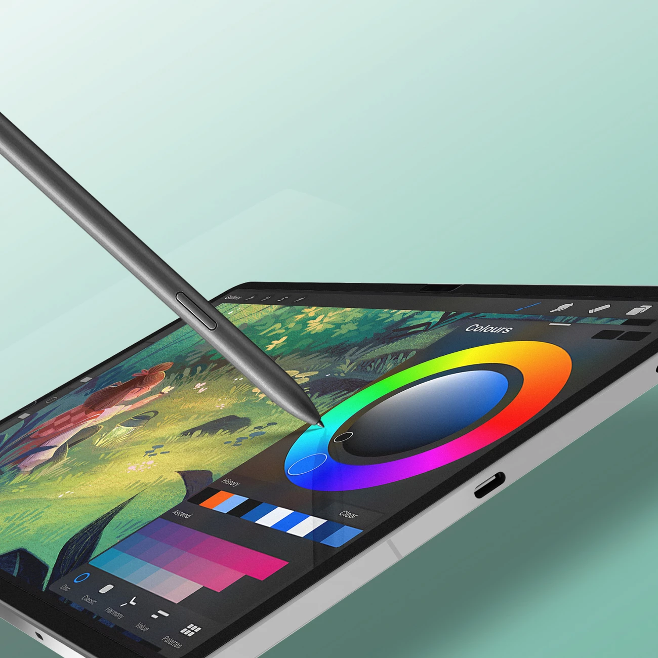 Film mbrojtës mat për tablet Samsung Galaxy Tab S10 FE/S9/S9 FE/S8/S7, Dux Ducis Naad Paperlike, transparent me kornizë të zezë